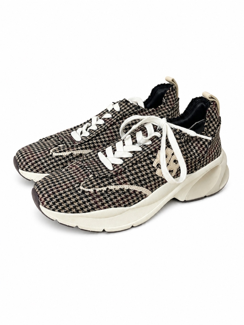 Tory Burch Good Luck Trainer Houndstooth Tweed Sneakers Women’s